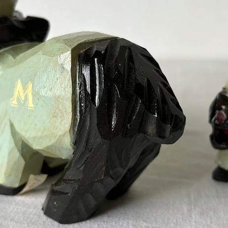 50s ANRI アンリ社製(イタリア)  カレッジマスコット Michigan ミシガン大学  木彫り人形 親子2体セット 熊  アメリカ アイビーリーグ IVY ヴィンテージウッドドール