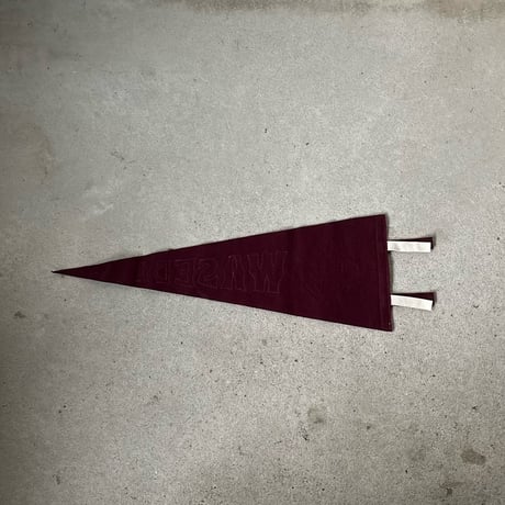 70s80s VINTAGE WASEDA UNIVERSITY PENNANT / 早稲田大学 アーカイブ フェルト パッチワーク 貼付けロゴ ヴィンテージペナント 駅伝 カレッジグッズ