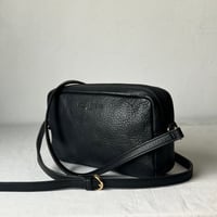 SONIA RYKIEL SACS ソニアリキエル サック 90s ヴィンテージ　シボ本革 ネイビーグレー ゴールド金具 ミニショルダーバッグ used 美品
