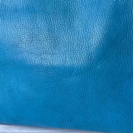 60s-70s ヴィンテージ レザー トートバッグ ショルダーバッグ  セルリアンブルー 本革 立体3ポケット  日本古道具 japan vintage⁠