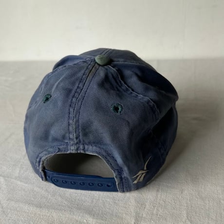90s Vintage Reebok 2-Tone Vector Logo Cap ヴィンテージ リーボック ベクターロゴ バイカラー キャップ ブルー(薄ナス紺)×グリーン フェード used