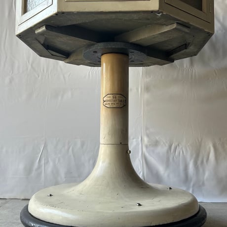 1940-50s NAKAJIMA DENTAL MFG. CO., LTD  ヴィンテージ ロータリーキャビネット ガラスつまみ ダイヤガラス 360度回転式 歯科用備品棚 什器 良品