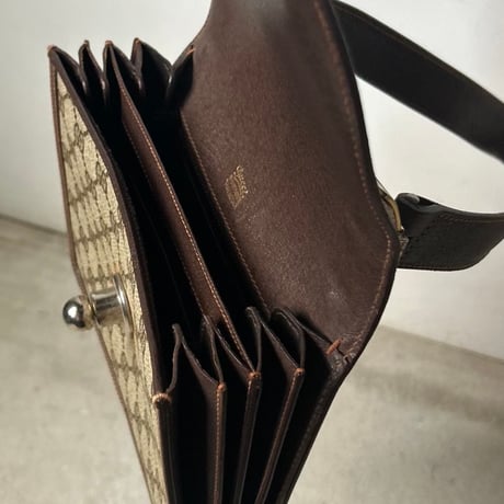 GUCCI グッチ  オールドグッチ 70s80sヴィンテージ GGプラス(GGスプリーム) PVC/ピッグスキン レザーショルダー バッグ 美品