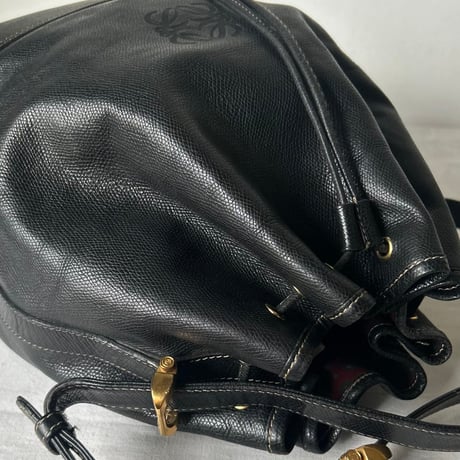 LOEWE ロエベ    オールドロエベ 80sヴィンテージ アナグラム レザー 巾着型 2WAYショルダーバッグ made in spain 美品