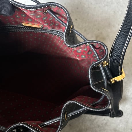 LOEWE ロエベ    オールドロエベ 80sヴィンテージ アナグラム レザー 巾着型 2WAYショルダーバッグ made in spain 美品