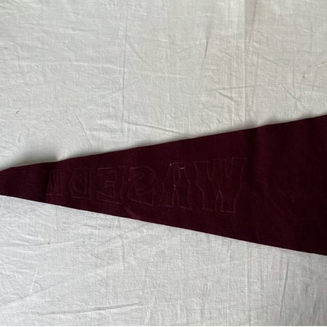 70s80s VINTAGE WASEDA UNIVERSITY PENNANT / 早稲田大学 アーカイブ フェルト パッチワーク 貼付けロゴ ヴィンテージペナント 駅伝 カレッジグッズ