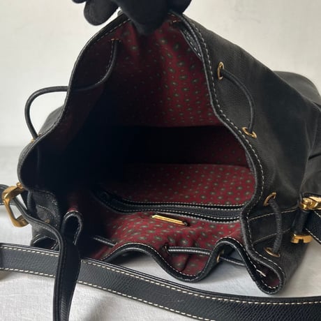 LOEWE ロエベ    オールドロエベ 80sヴィンテージ アナグラム レザー 巾着型 2WAYショルダーバッグ made in spain 美品