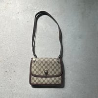 GUCCI グッチ  オールドグッチ 70s80sヴィンテージ GGプラス(GGスプリーム) PVC/ピッグスキン レザーショルダー バッグ 美品