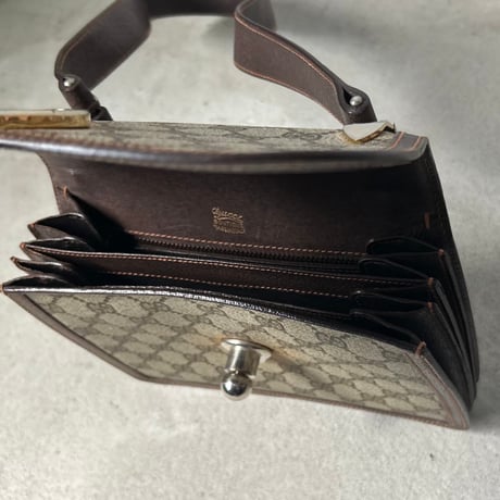 GUCCI グッチ  オールドグッチ 70s80sヴィンテージ GGプラス(GGスプリーム) PVC/ピッグスキン レザーショルダー バッグ 美品