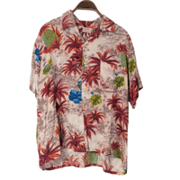 60s South Pacific Hand Screened Rayon Hawaiian Shirt