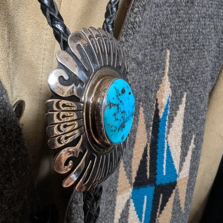 Thomas “Tommy” Singer Navajo Turquoise Bolo Tie｜トーマス・シンガー ナバホ ターコイズ ボロタイ