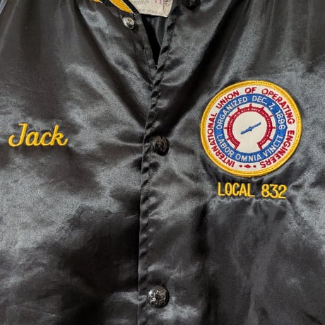70s~80s King Louie “LOCAL 832” Union Satin Jacket