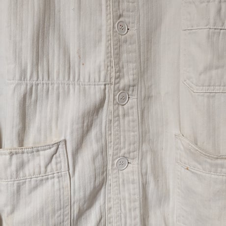 60s Adolphe Lafont White HBT Work Jacket