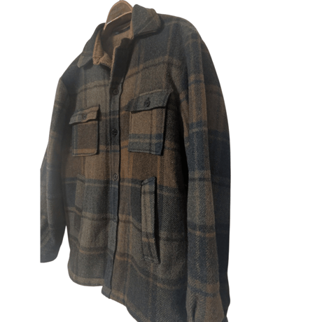 60s h.i.s SPORTSWEAR Plaid Wool Pile Lined Jacket