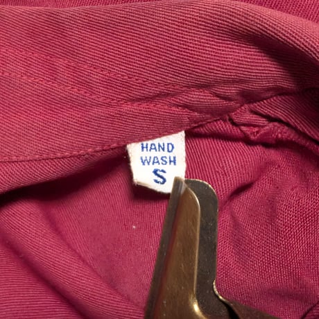 1950s–60s Vintage Burgundy Open Collar Shirt / ヴィンテージ 開襟シャツ