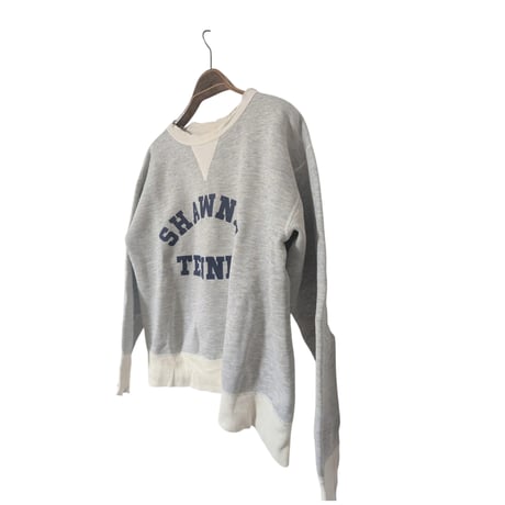 1950s–60s RUSSELL “SHAWNEE TENNIS” Two-Tone Sweatshirt / USA製 前V ラバープリント ヴィンテージスウェット