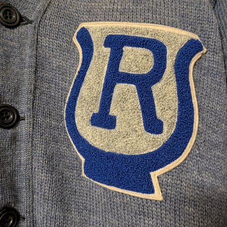 1950s Vintage Letterman Cardigan “R” Chenille Patch / 50年代 ヴィンテージ レタードカーディガン