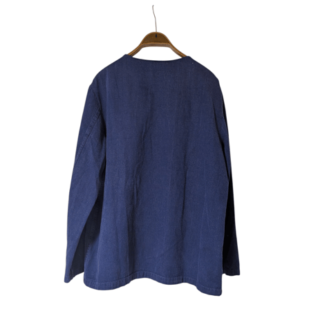 Vintage No Collar Blue Work 3 Pocket Jacket