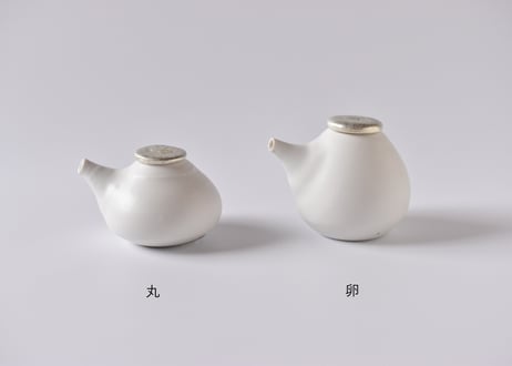 白磁マットすずふた醤油さし／馬場勝文