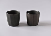 黒釉面取りカップ(高)／馬場勝文