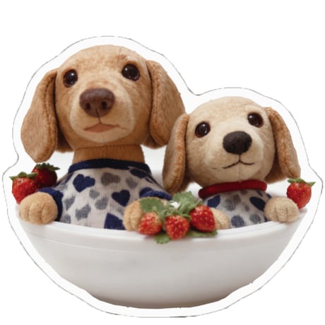【予約販売】 くぅ＆らいら ミニチュアダックス 犬 ステッカー 3枚セット SU040NN