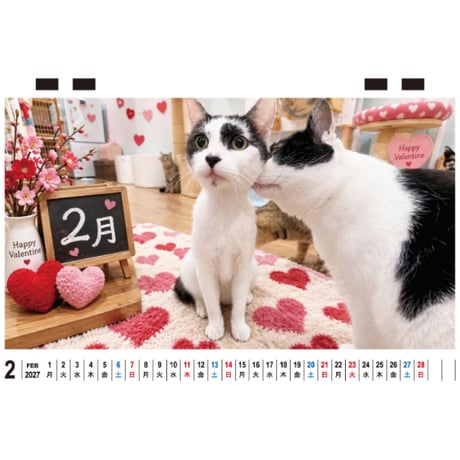 【予約販売】 ウルン＆リコリン 猫 2027年 卓上 カレンダー TC27220