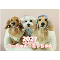 【予約販売】 ローちゃん ミッちゃん ダックスフンド 犬 2027年 壁掛け カレンダー KK27156