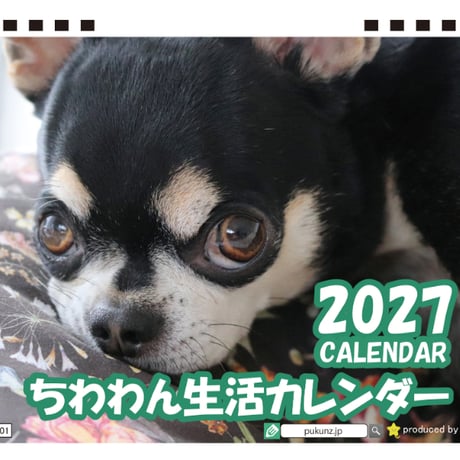 【予約販売】 ちわわん生活 犬 チワワ 2027年 卓上 カレンダー TA27067