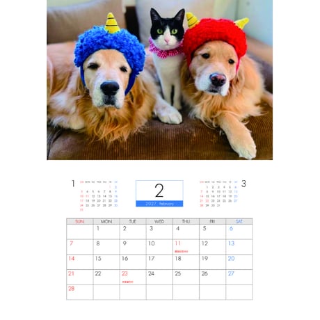 【予約販売】 コメ&イクラ ゴールデンレトリバー 犬 2027年 壁掛け カレンダー KK27223