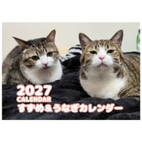 【予約販売】 すずめ＆うなぎ 猫 2027年 壁掛け カレンダー KK27154