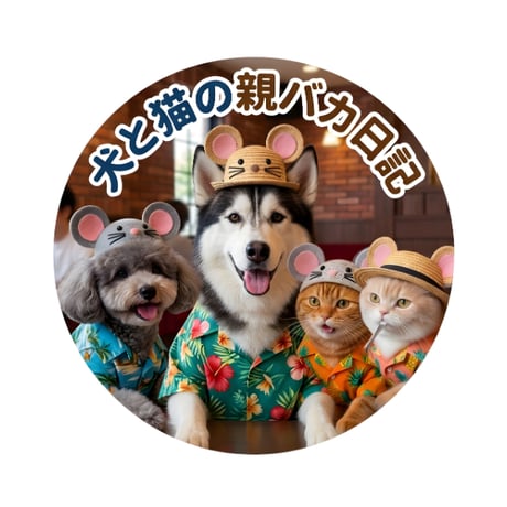 【予約販売】 犬と猫の親バカ日記 缶バッジNo7 3個セット GE007NN