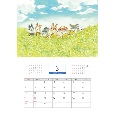 【予約販売】 うさぎ作家のVeryBerry 2027年 壁掛け カレンダー KK27085