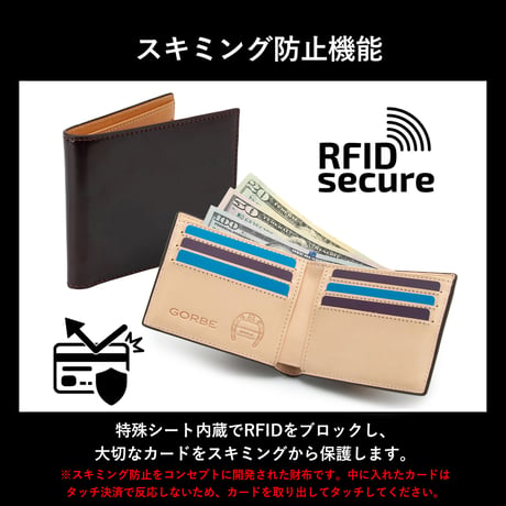 GORBE コードバン純札セキュリティウォレット ◆名入れ対象◆