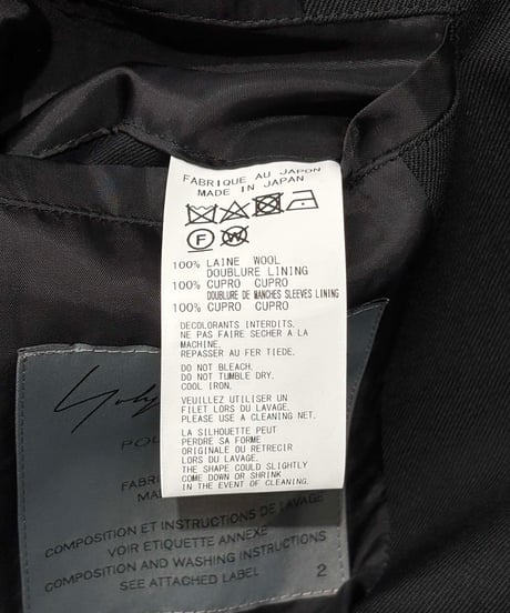 2024AW yohji yamamoto pour homme 5釦ジャケット（HO-J70-534）