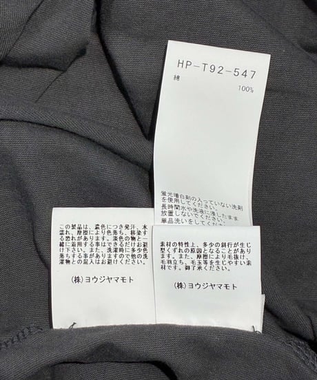 2025SS yohji yamamoto pour homme ヘンリー七分袖カットソー（HP-T92-547）