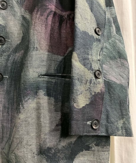 2021SS yohji yamamoto pour homme 釦あき絵プリントジャケット（HD-J14-814）