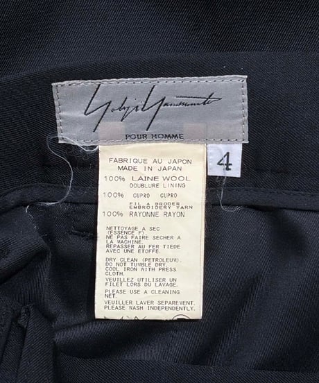 2016AW yohji yamamoto pour homme 刺繡パンツ（HR-P35-134）