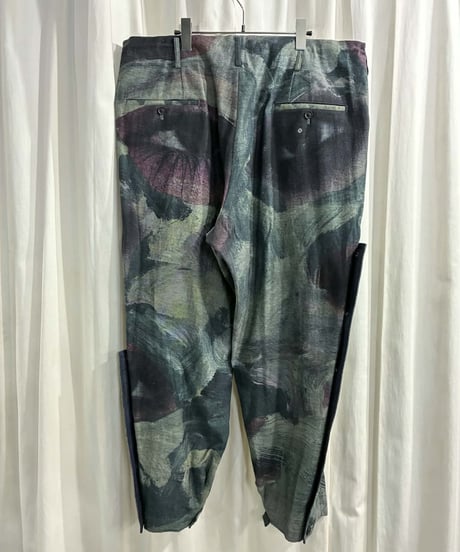 2021SS yohji yamamoto pour homme 脇釦絵プリントパンツ（HD-P21-007）