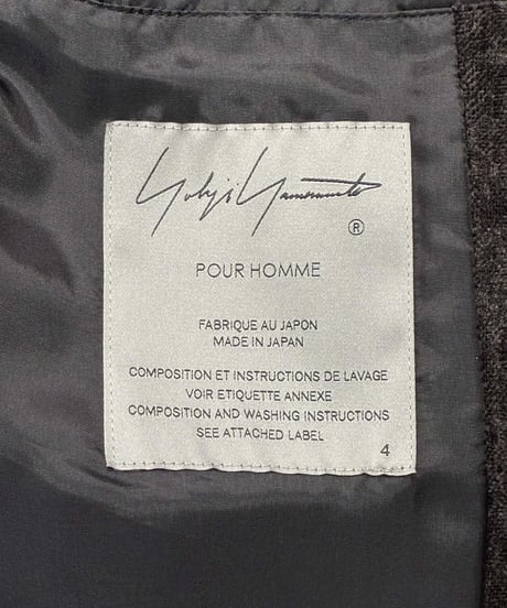 2025AW yohji yamamoto pour homme ベルベット ジャケット（HL-J10-314）