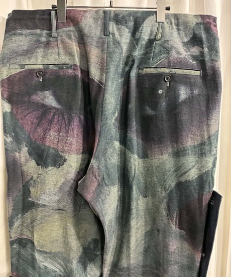 2021SS yohji yamamoto pour homme 脇釦絵プリントパンツ（HD-P21-007）