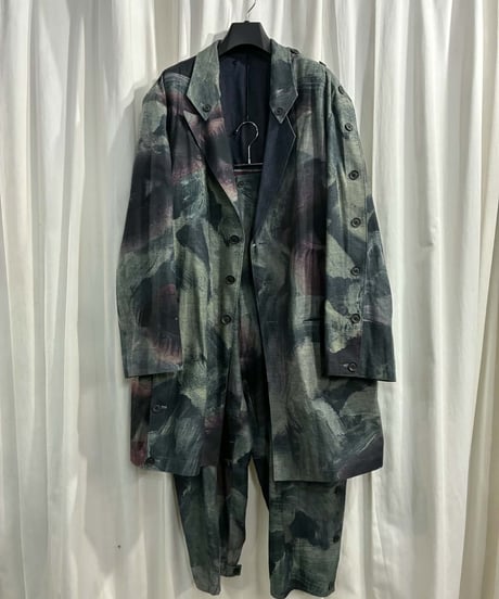 2021SS yohji yamamoto pour homme 釦あき絵プリントセットアップ（H-ST-276xxx）