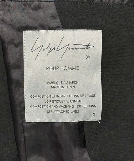 2025SS yohji yamamoto pour homme 4ボタンジャケット（HP-J33-500）