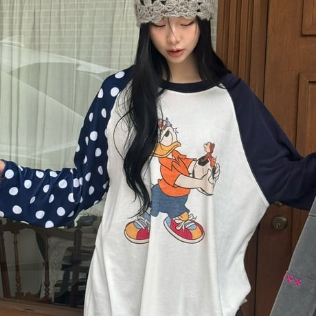 0986 Dot Raglan Donald Tee/3カラー