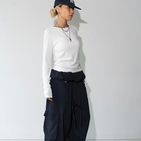 1044 Back Open Long Sleeve Tee/4カラー