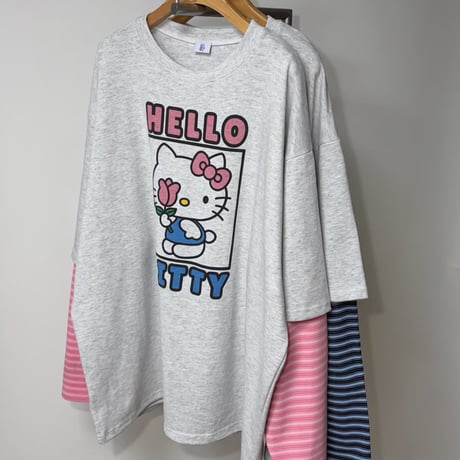 kitty border layered BIG TEE/2カラー