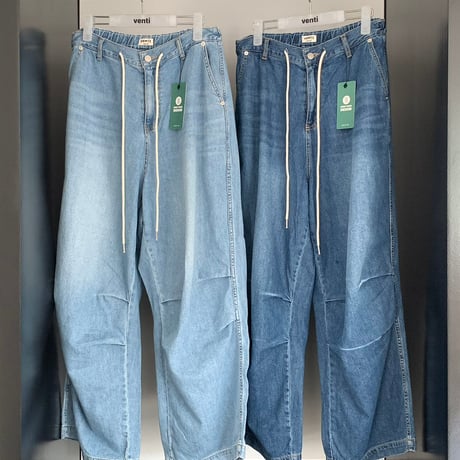 0915 tuck 美ラインsoft denim/2カラー