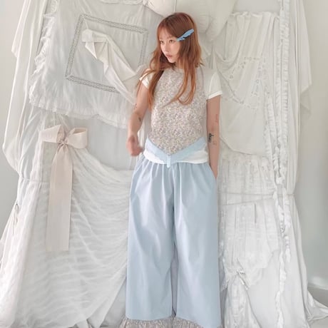 【数量限定】Flower frill crop pants/2カラー