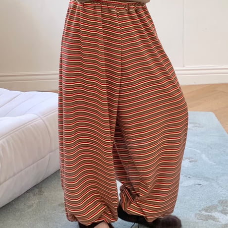 1028 Stripe Fleece Wide Pants/3カラー