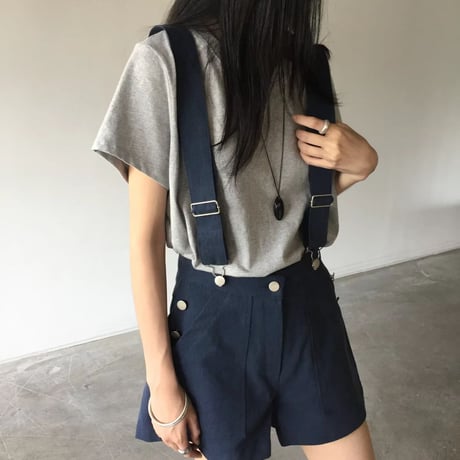 0922 Strap soft denim Shorts pants/3カラー
