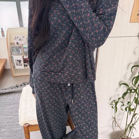 【即納販売★数量限定】Vintage Flower Waffle Pants/3カラー
